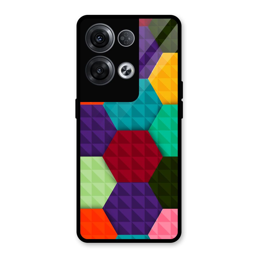 Colourful Abstract Glass Back Case for Oppo Reno8 Pro 5G