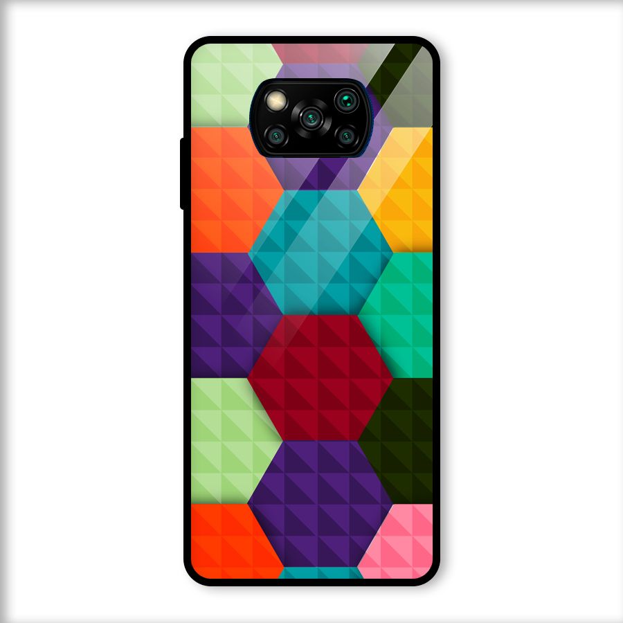 Colourful Abstract Glass Back Case for Poco X3