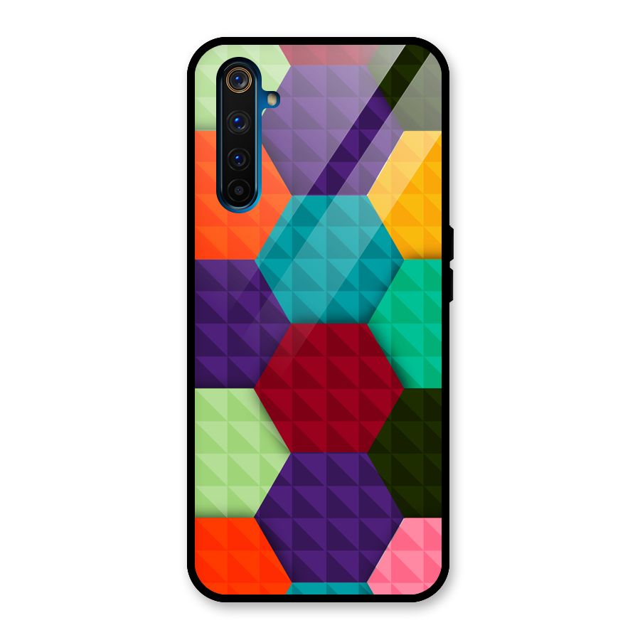 Colourful Abstract Glass Back Case for Realme 6 Pro