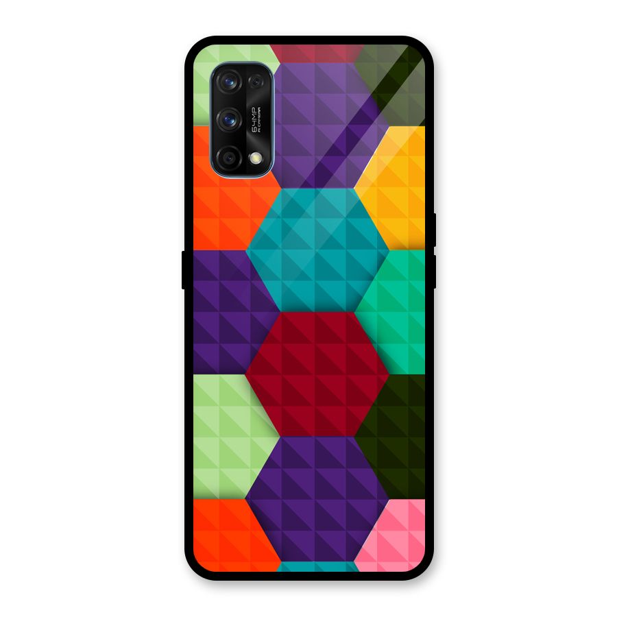 Colourful Abstract Glass Back Case for Realme 7 Pro