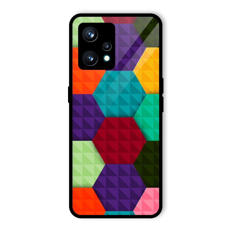 Colourful Abstract Glass Back Case for Realme 9 Pro Plus 5G
