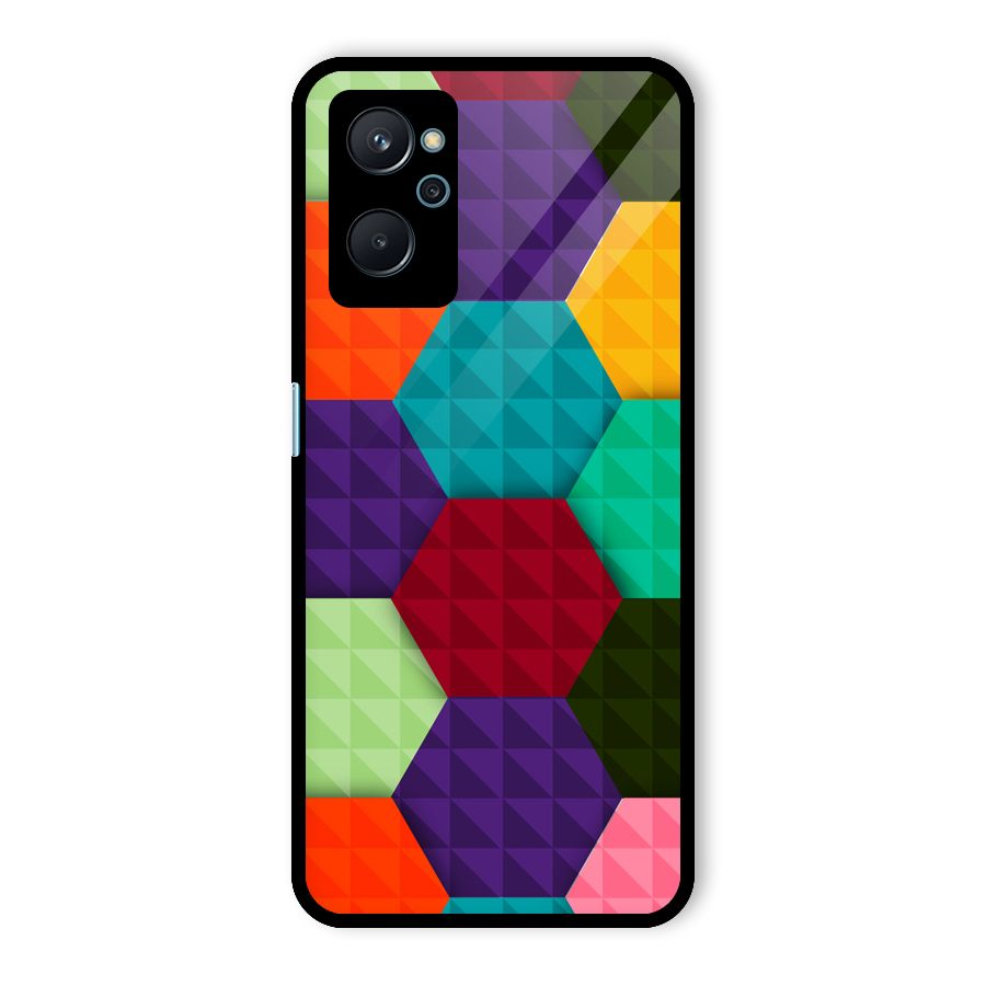 Colourful Abstract Glass Back Case for Realme 9i