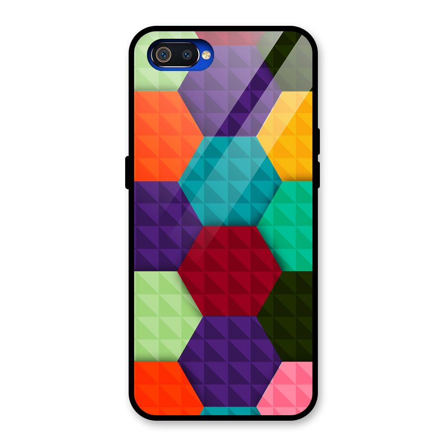 Colourful Abstract Glass Back Case for Realme C2