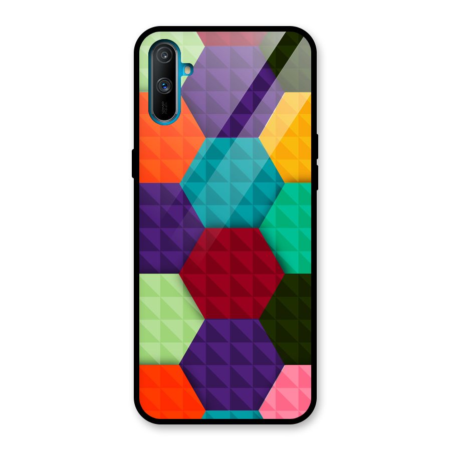 Colourful Abstract Glass Back Case for Realme C3