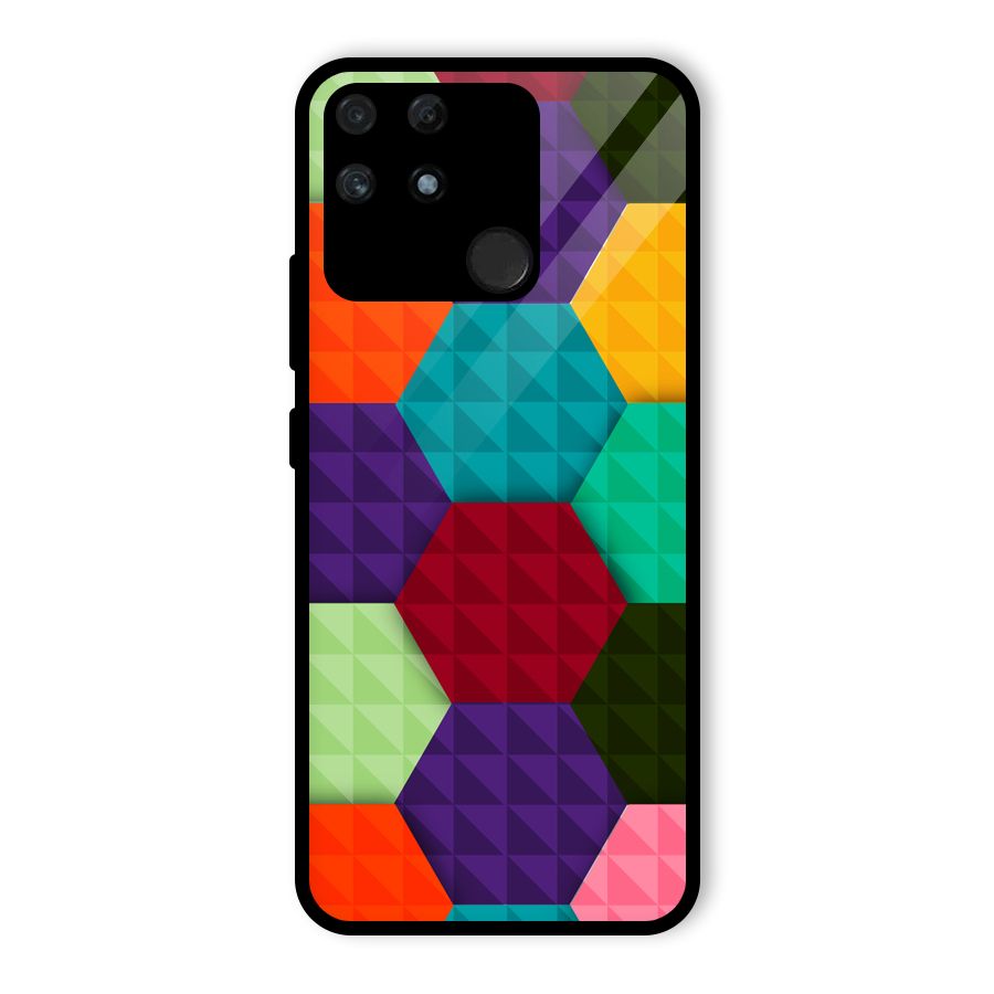 Colourful Abstract Glass Back Case for Realme Narzo 50A