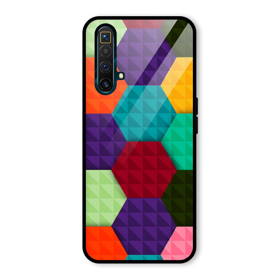 Colourful Abstract Glass Back Case for Realme X3 SuperZoom