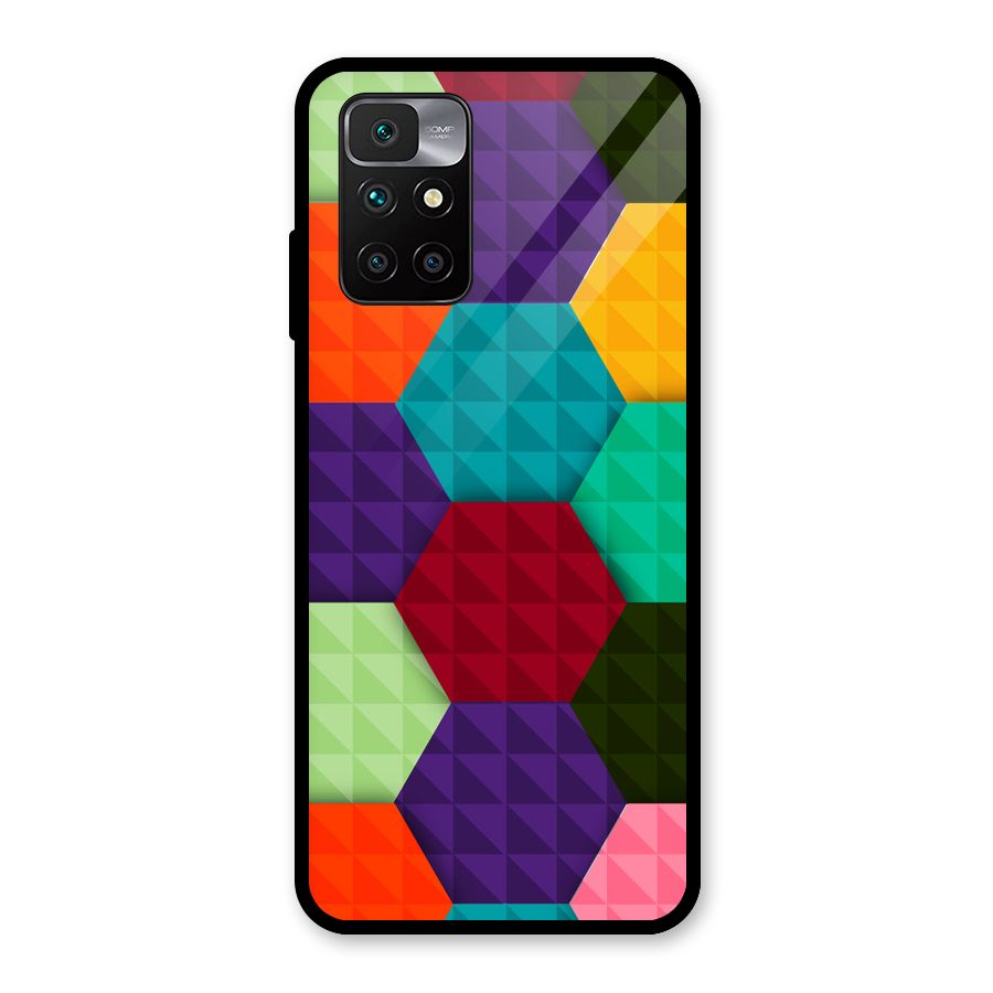 Colourful Abstract Glass Back Case for Redmi 10 Prime