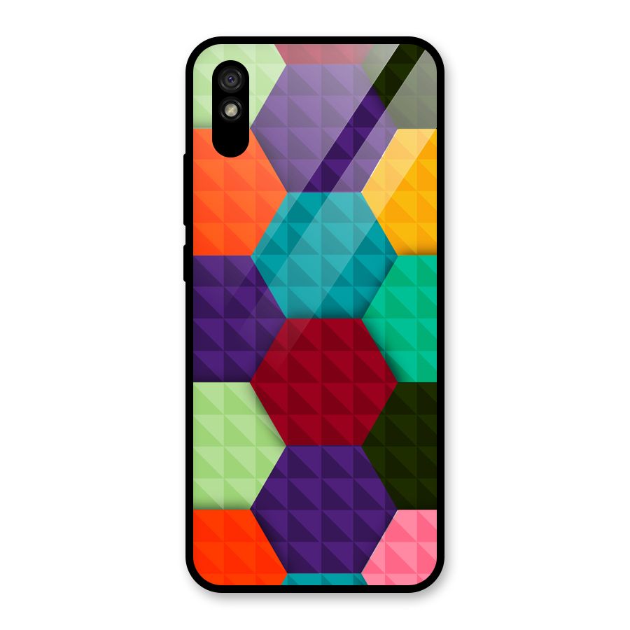 Colourful Abstract Glass Back Case for Redmi 9A