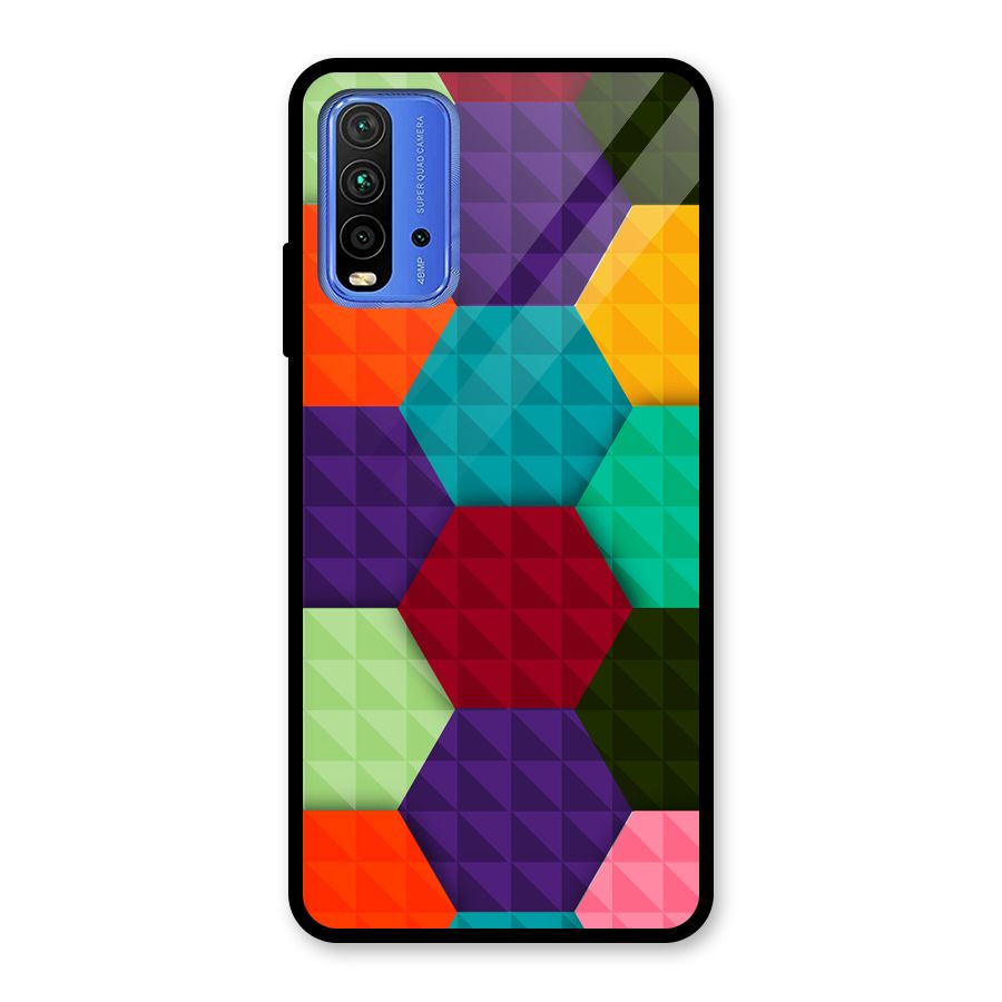 Colourful Abstract Glass Back Case for Redmi 9 Power