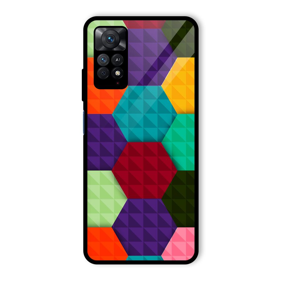 Colourful Abstract Glass Back Case for Redmi Note 11 Pro