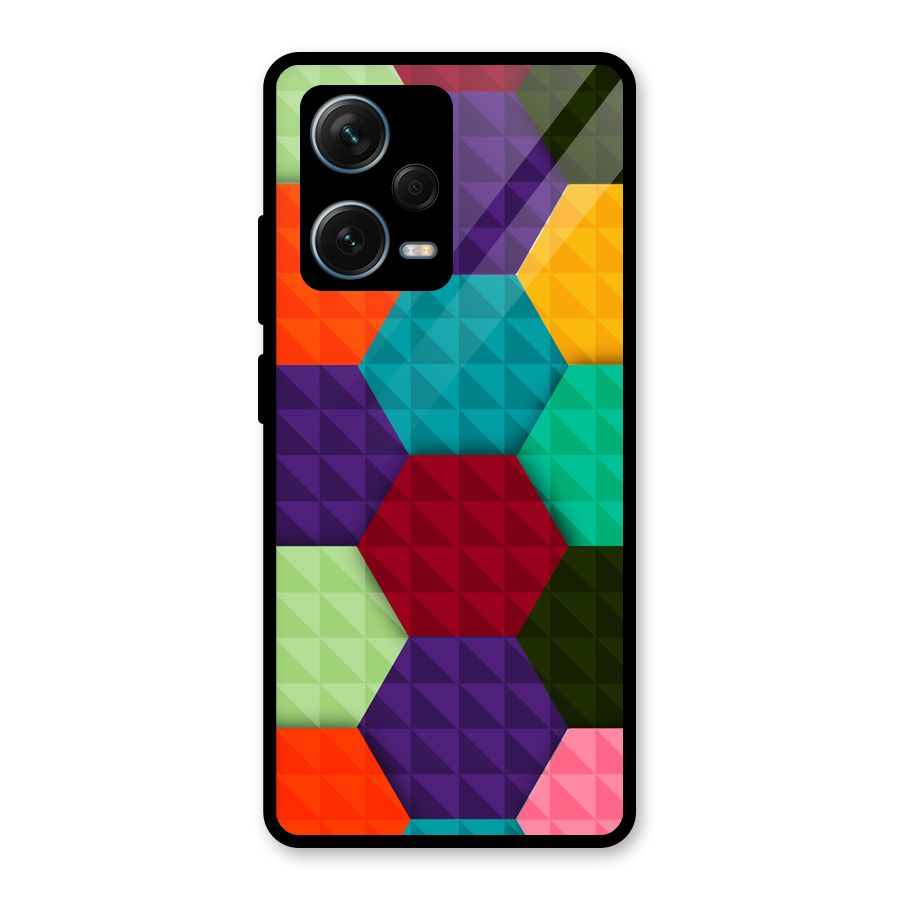 Colourful Abstract Glass Back Case for Redmi Note 12 Pro Plus 5G