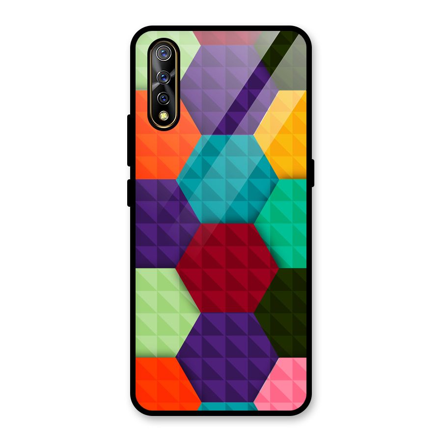 Colourful Abstract Glass Back Case for Vivo S1