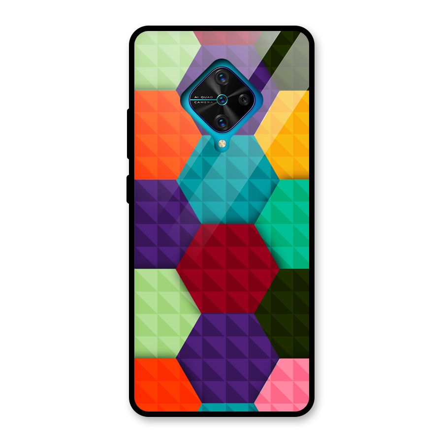 Colourful Abstract Glass Back Case for Vivo S1 Pro