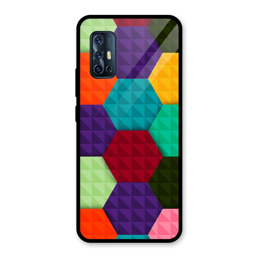 Colourful Abstract Glass Back Case for Vivo V17