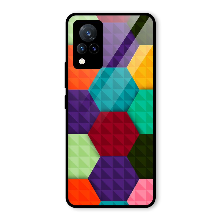 Colourful Abstract Glass Back Case for Vivo V21 5G