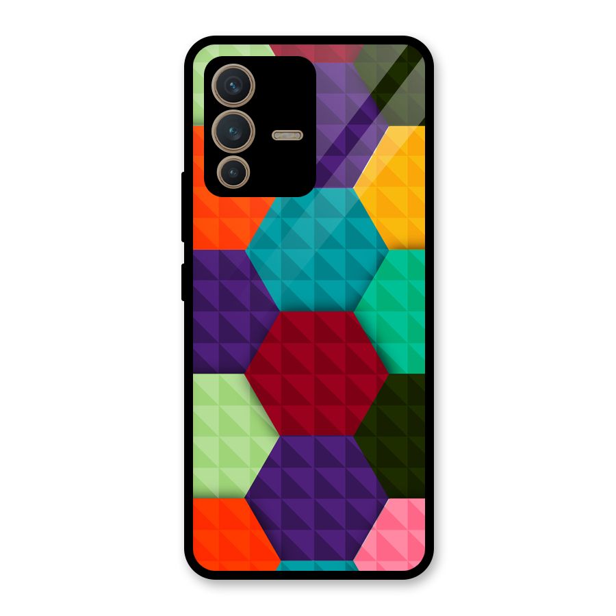 Colourful Abstract Glass Back Case for Vivo V23 5G