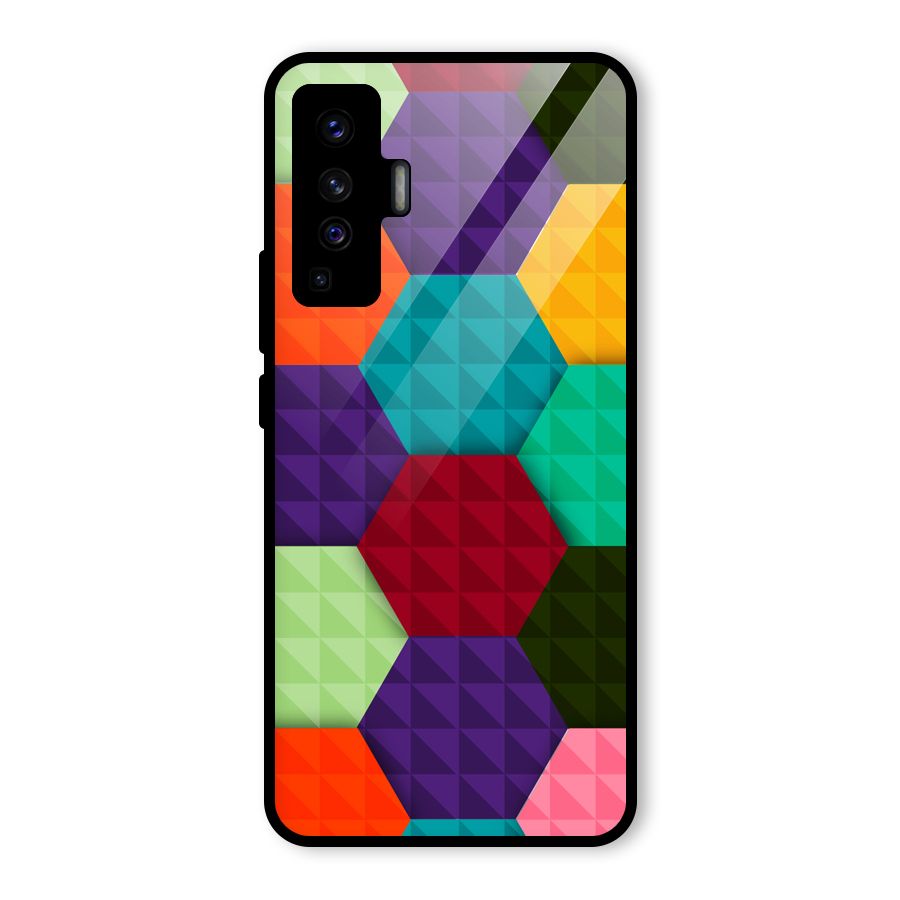 Colourful Abstract Glass Back Case for Vivo X50