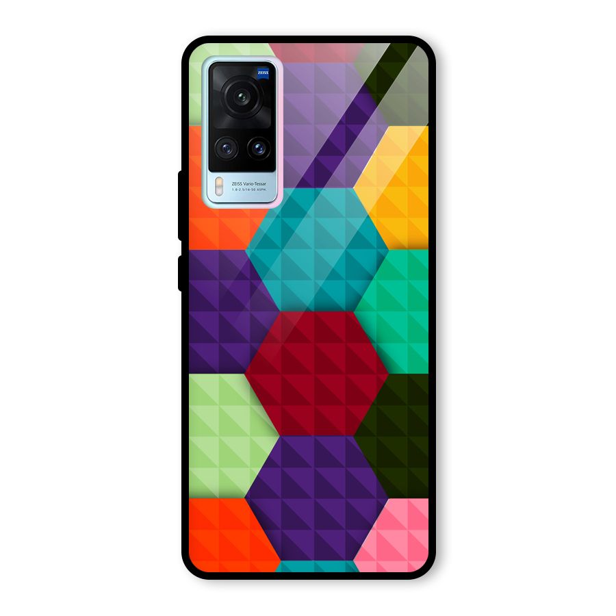 Colourful Abstract Glass Back Case for Vivo X60