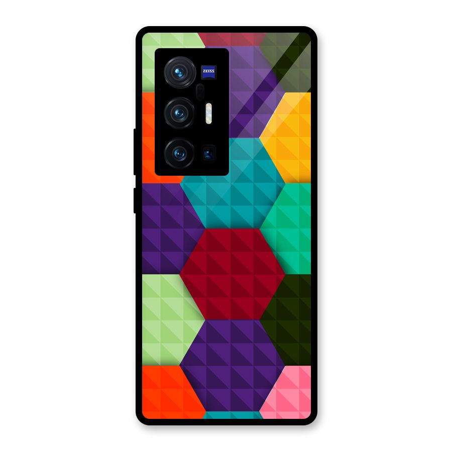 Colourful Abstract Glass Back Case for Vivo X70 Pro Plus