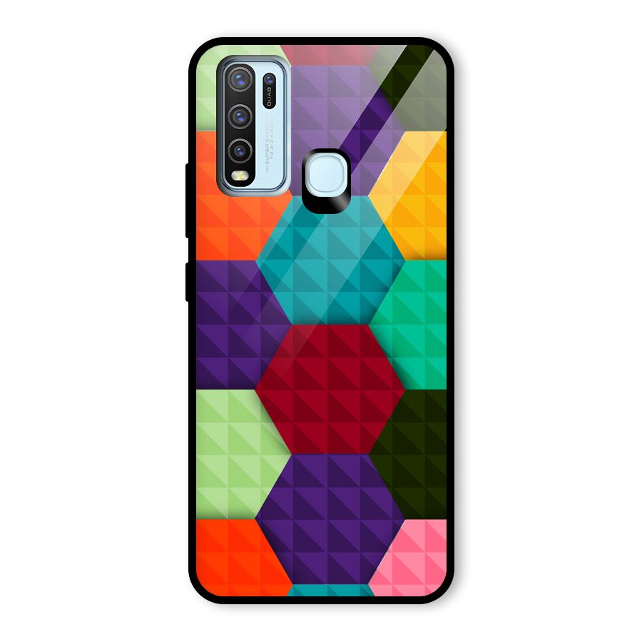 Colourful Abstract Glass Back Case for Vivo Y30