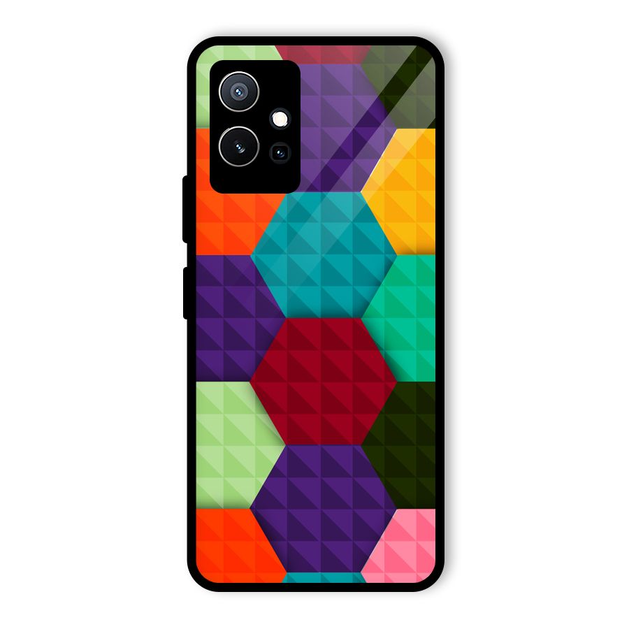 Colourful Abstract Glass Back Case for Vivo Y75 5G