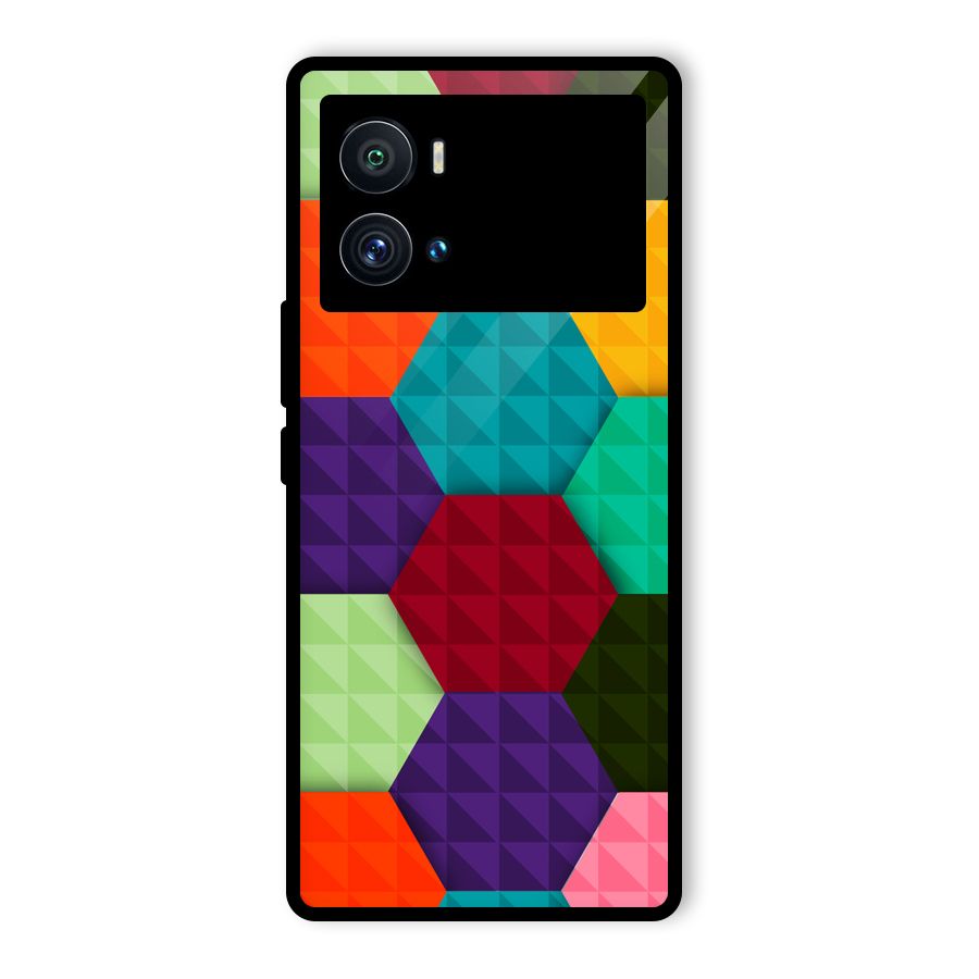 Colourful Abstract Glass Back Case for Vivo iQOO 9 Pro
