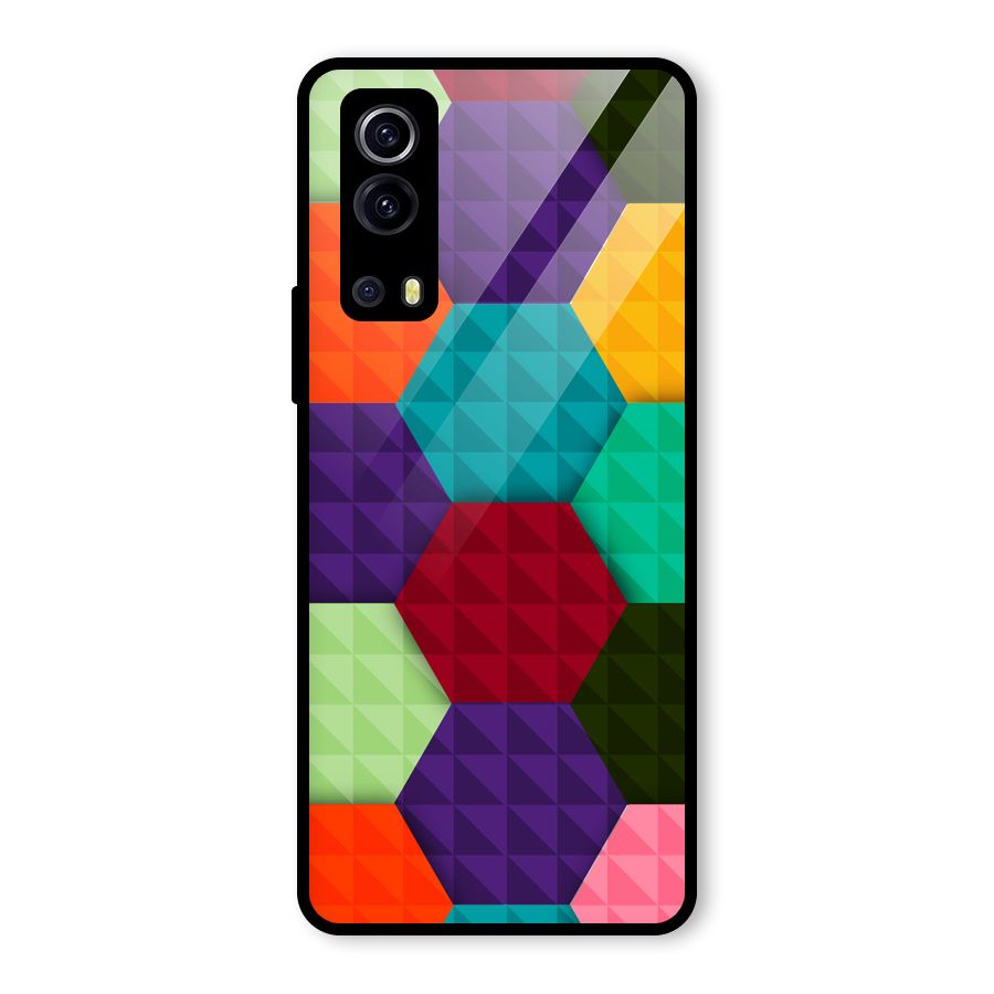 Colourful Abstract Glass Back Case for Vivo iQOO Z3