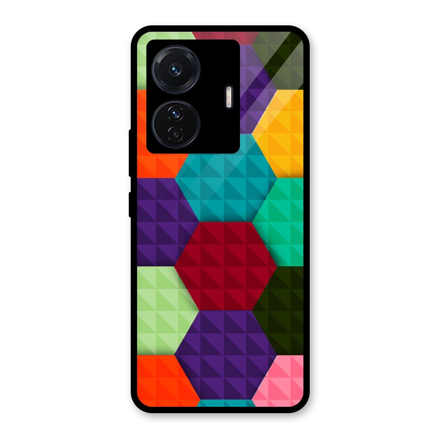 Colourful Abstract Glass Back Case for Vivo iQOO Z6 Pro
