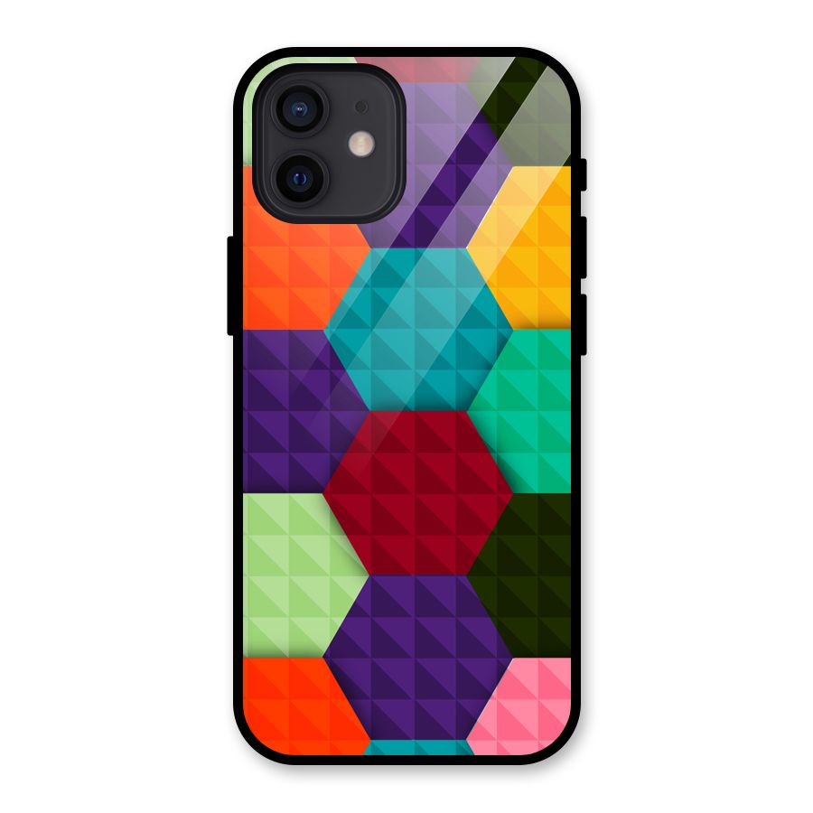 Colourful Abstract Glass Back Case for iPhone 12