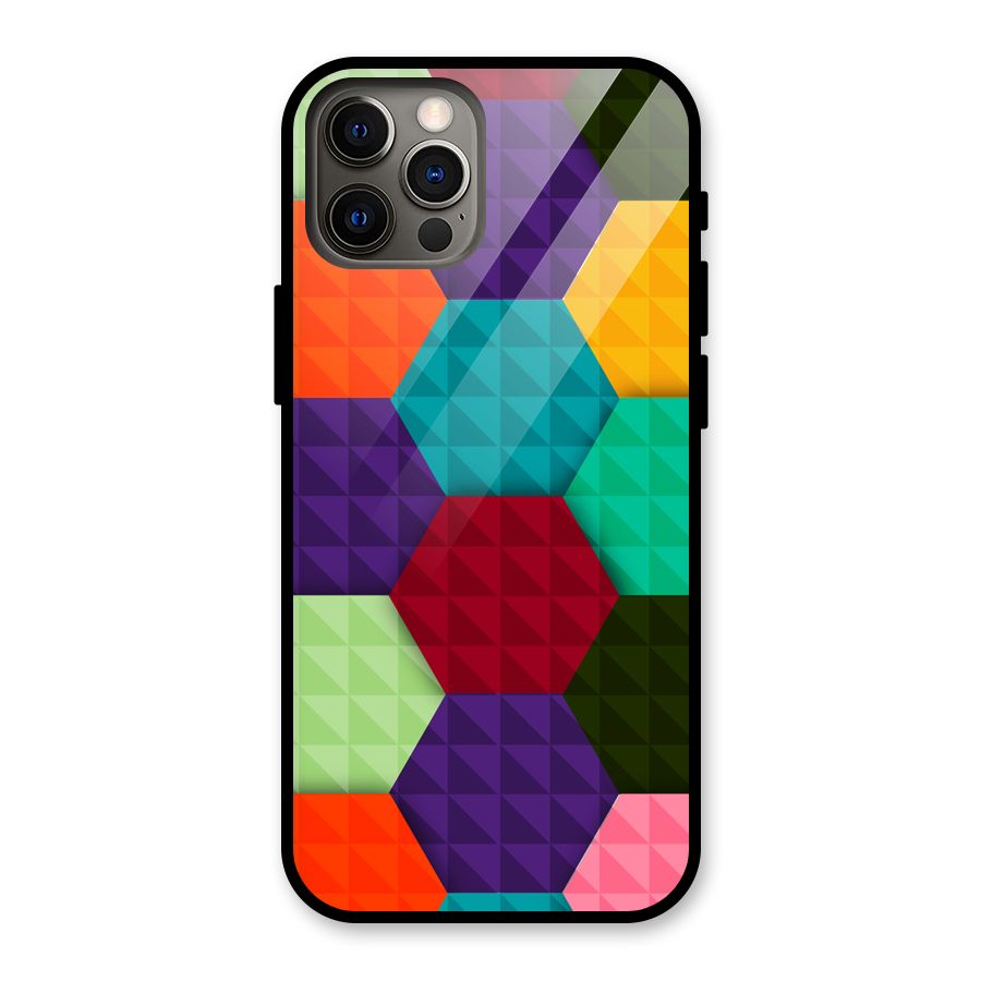 Colourful Abstract Glass Back Case for iPhone 12 Pro