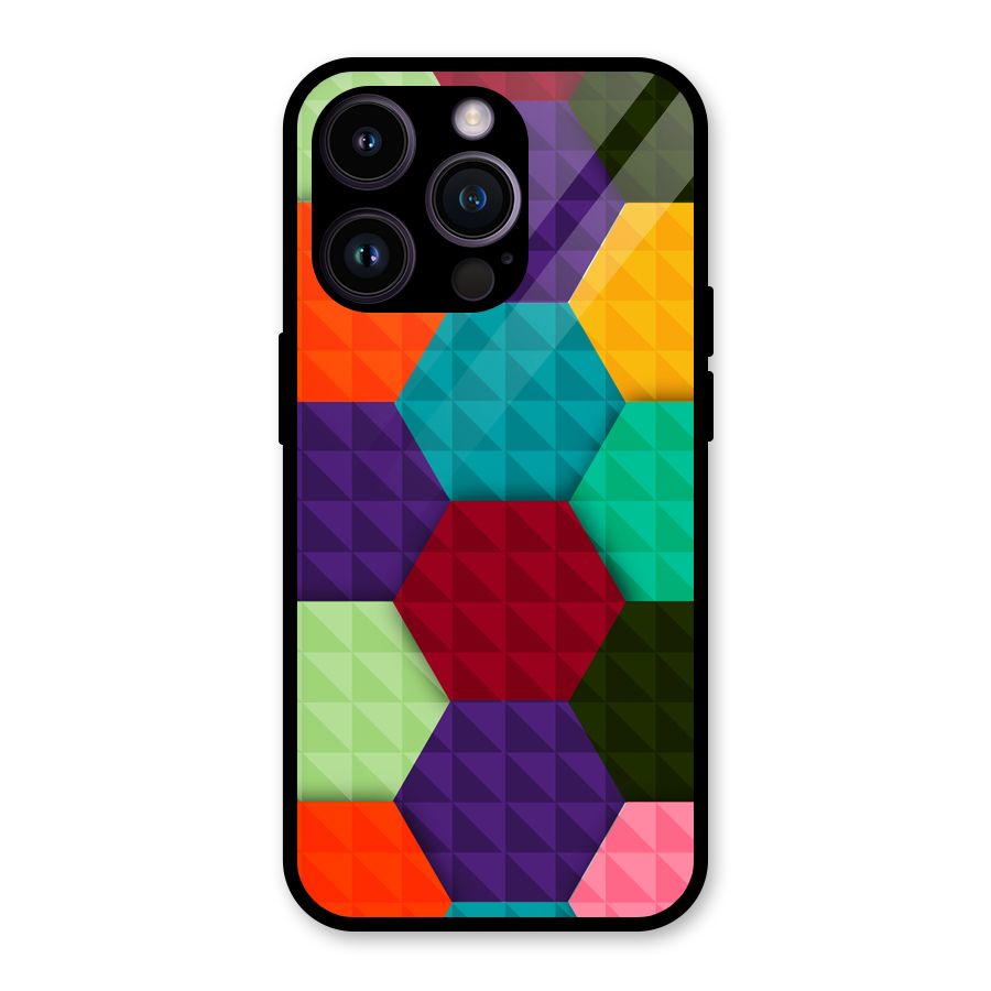 Colourful Abstract Glass Back Case for iPhone 14 Pro