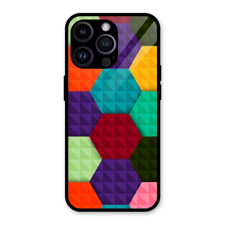 Colourful Abstract Glass Back Case for iPhone 14 Pro Max