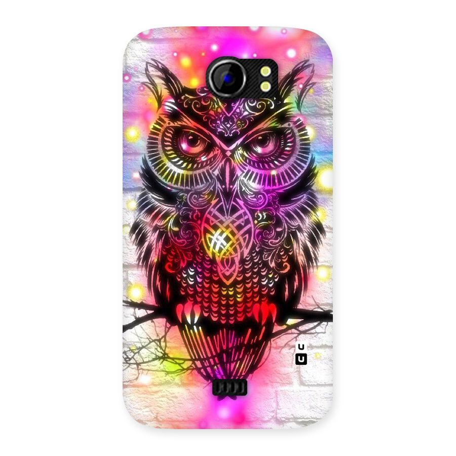 Colourful Owl Back Case for Micromax Canvas 2 A110