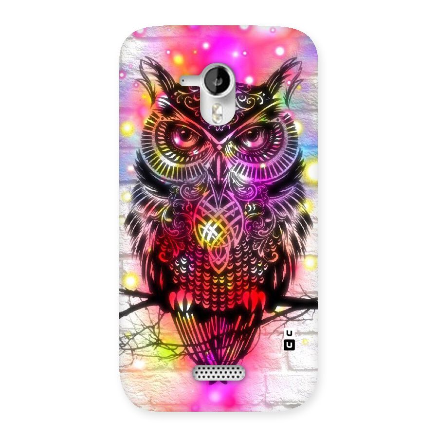 Colourful Owl Back Case for Micromax Canvas HD A116