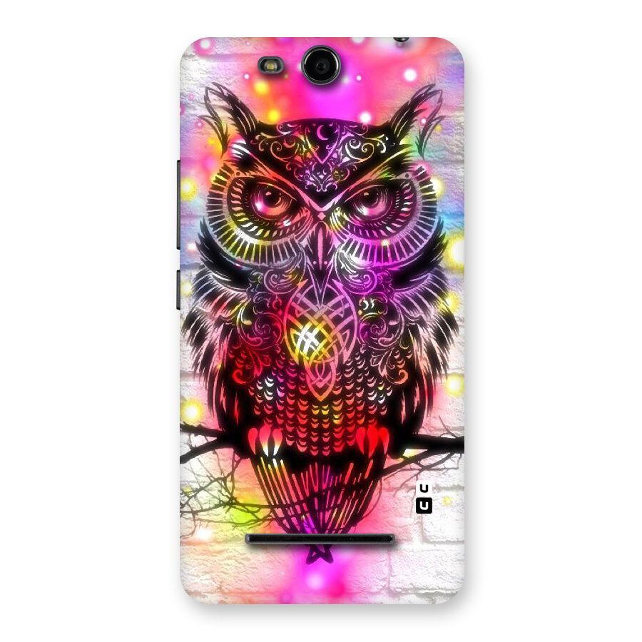Colourful Owl Back Case for Micromax Canvas Juice 3 Q392