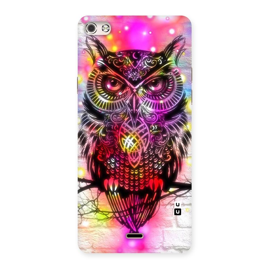 Colourful Owl Back Case for Micromax Canvas Silver 5