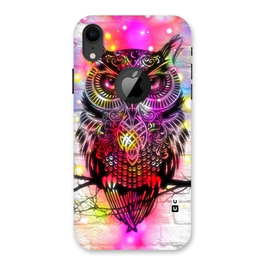 Colourful Owl Back Case for iPhone XR Logo Cut
