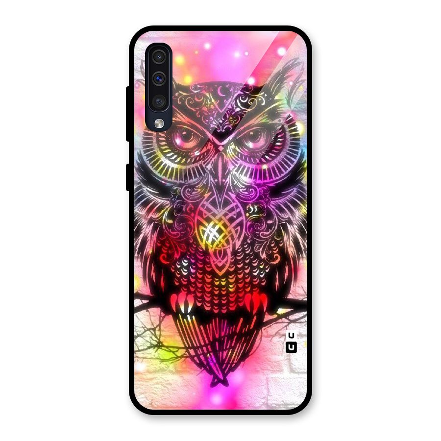 Colourful Owl Glass Back Case for Galaxy A30s