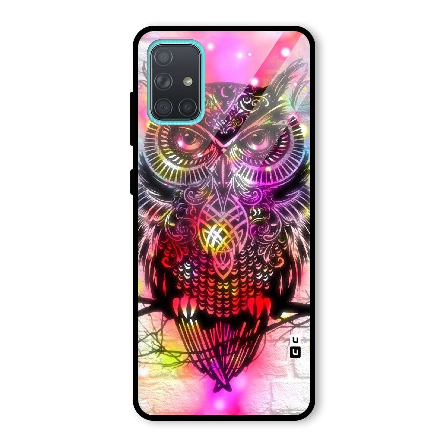 Colourful Owl Glass Back Case for Galaxy A71