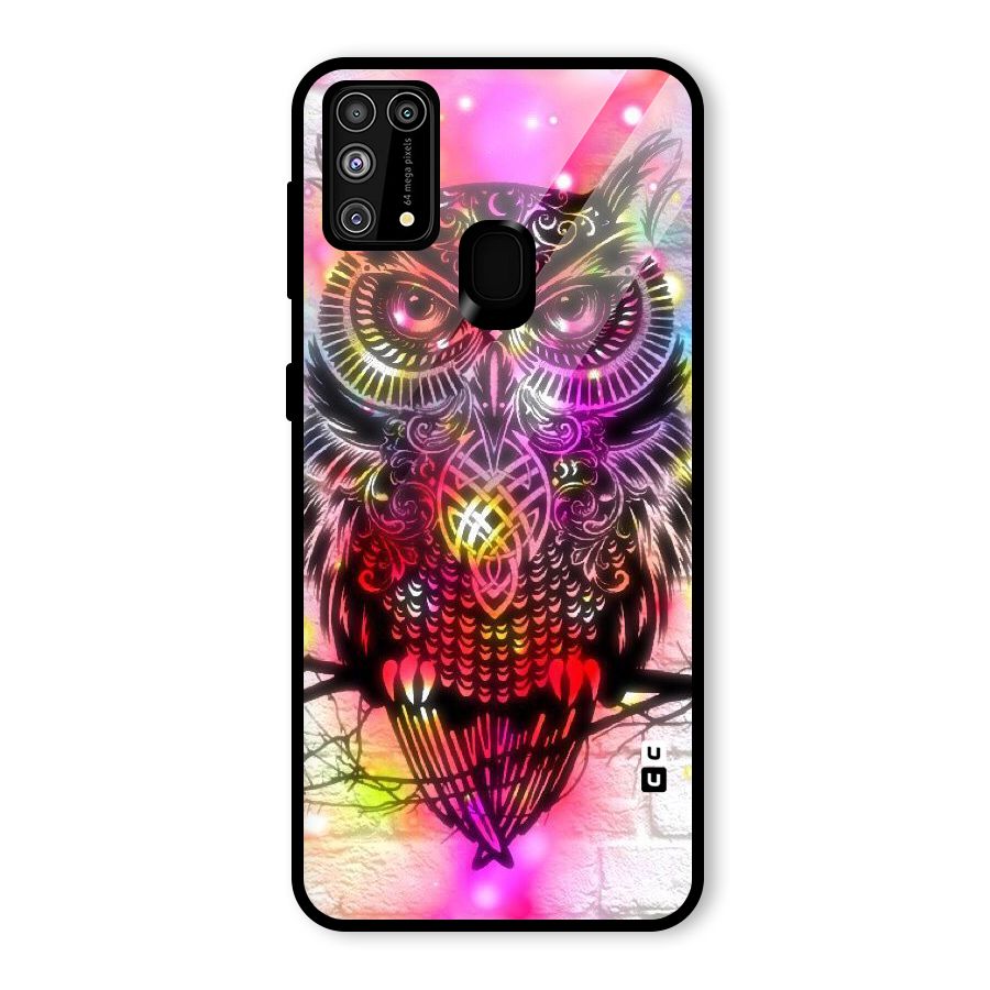 Colourful Owl Glass Back Case for Galaxy F41