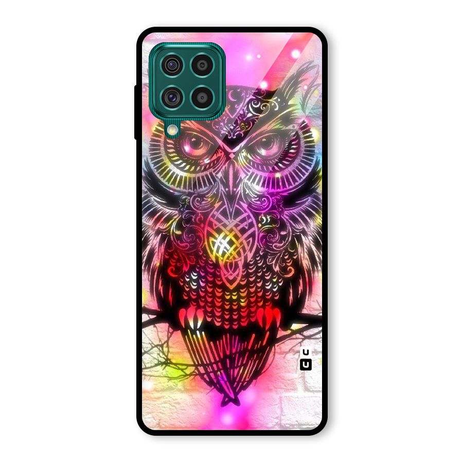 Colourful Owl Glass Back Case for Galaxy F62