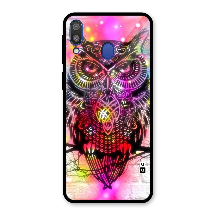 Colourful Owl Glass Back Case for Galaxy M20