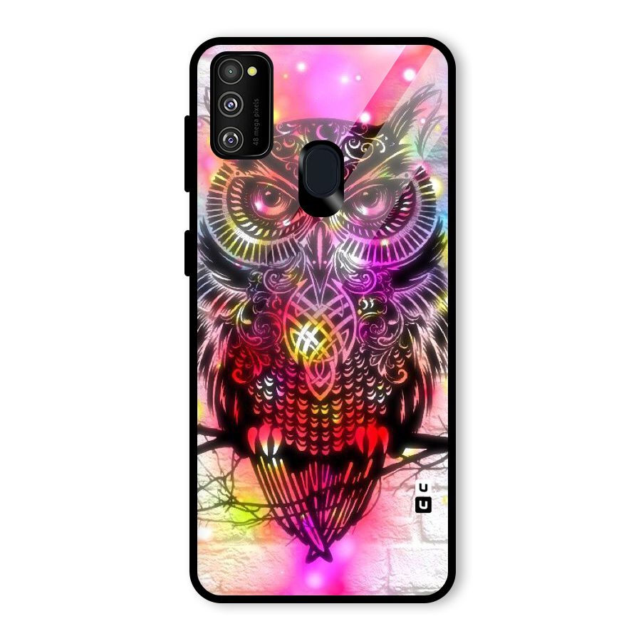 Colourful Owl Glass Back Case for Galaxy M30s