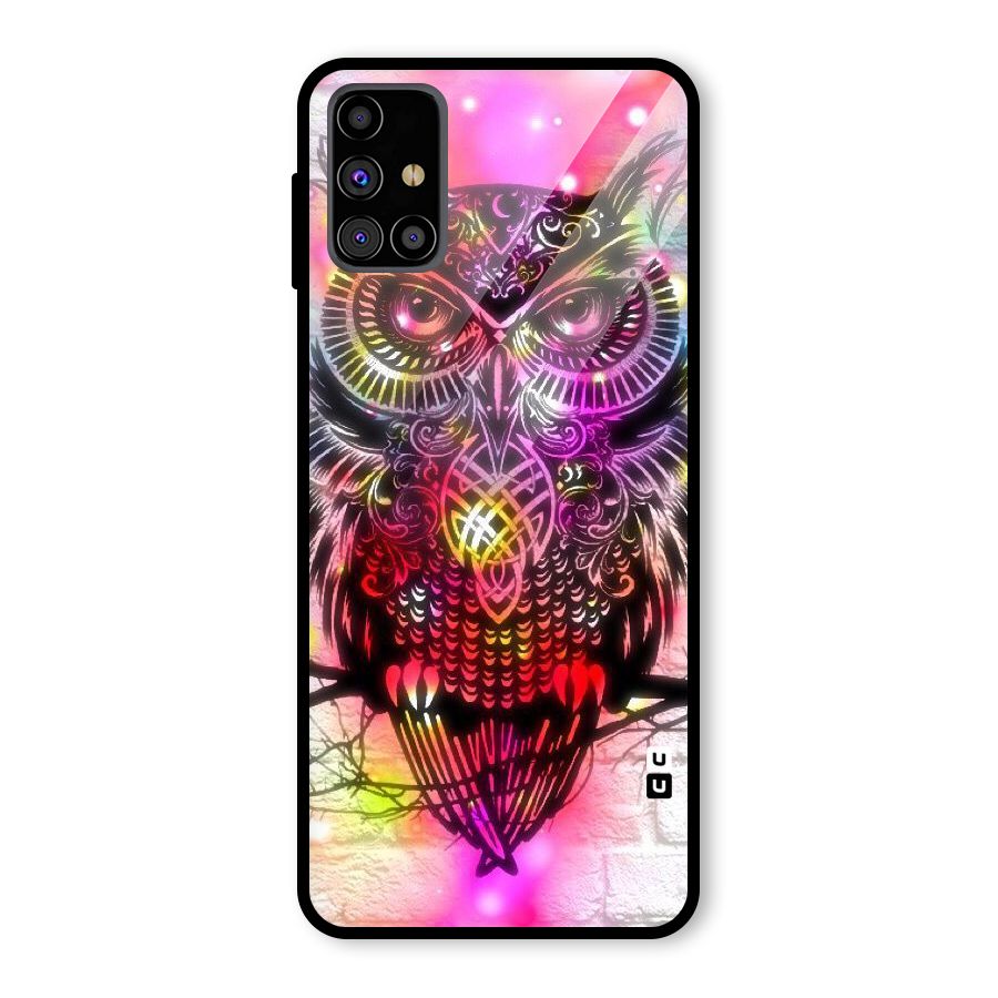 Colourful Owl Glass Back Case for Galaxy M31s