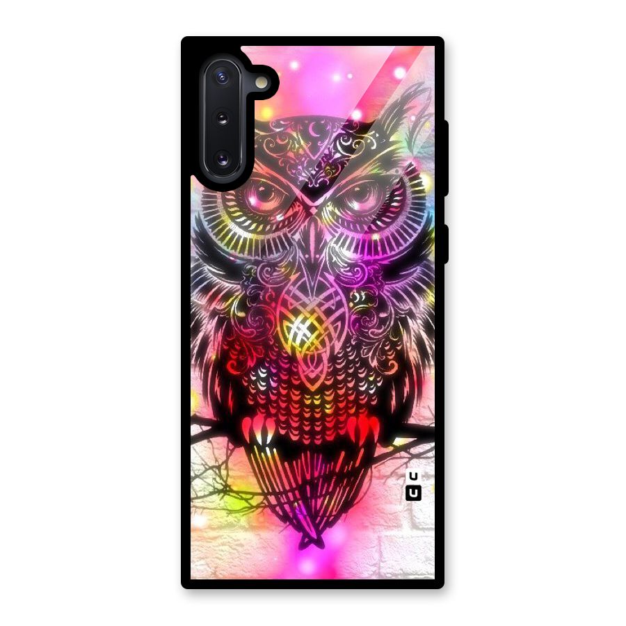 Colourful Owl Glass Back Case for Galaxy Note 10