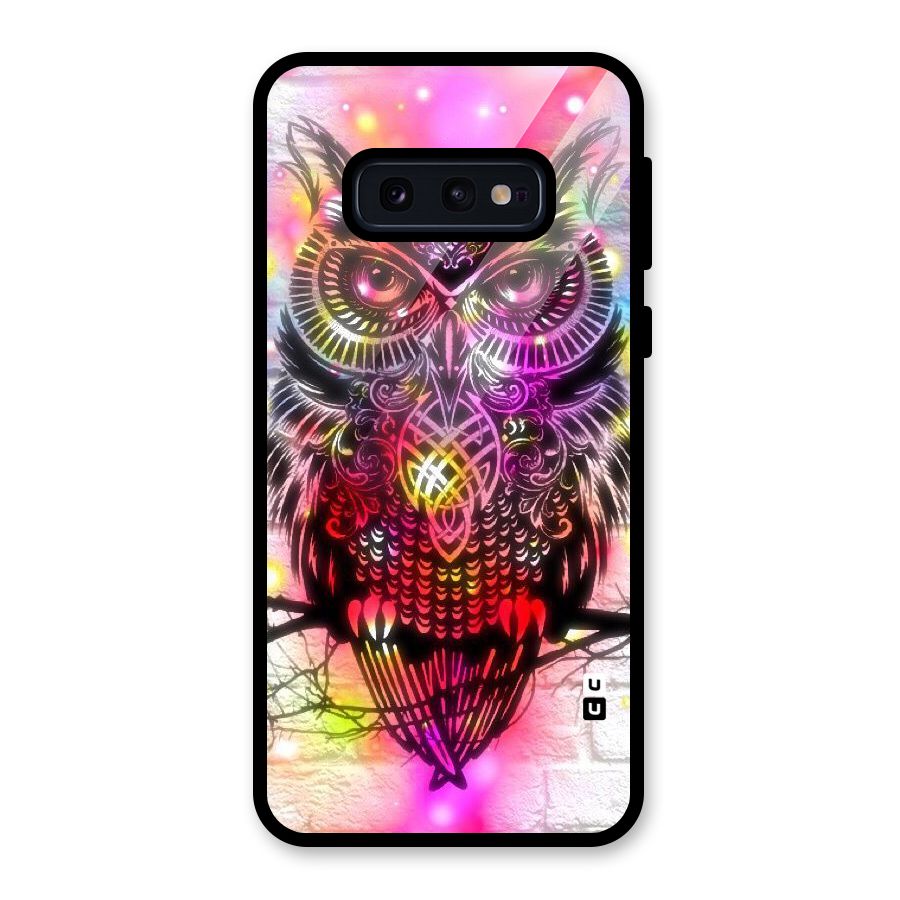 Colourful Owl Glass Back Case for Galaxy S10e