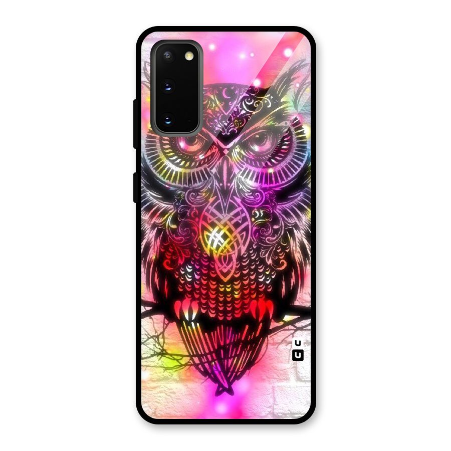 Colourful Owl Glass Back Case for Galaxy S20