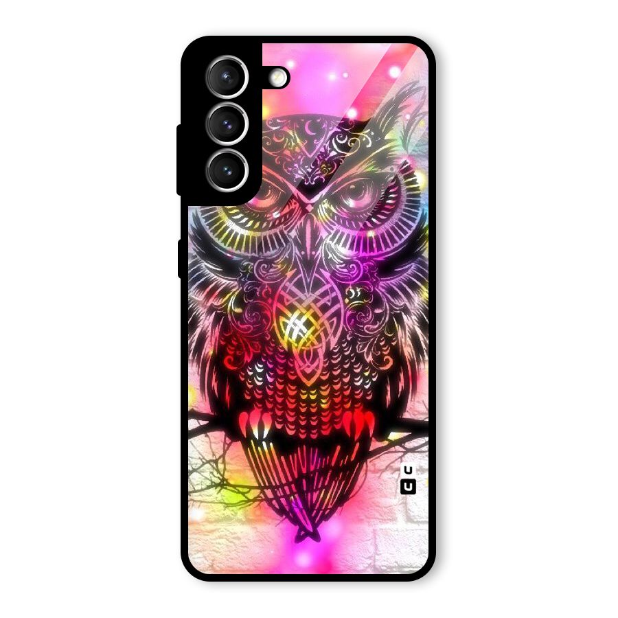 Colourful Owl Glass Back Case for Galaxy S21 5G