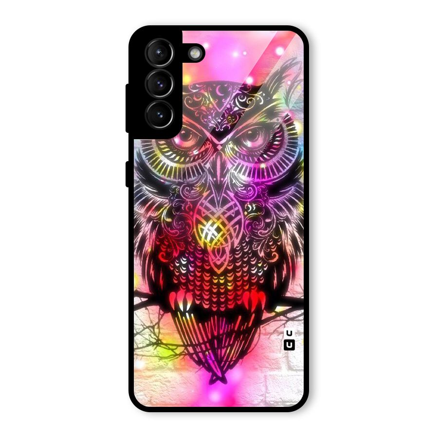 Colourful Owl Glass Back Case for Galaxy S21 Plus