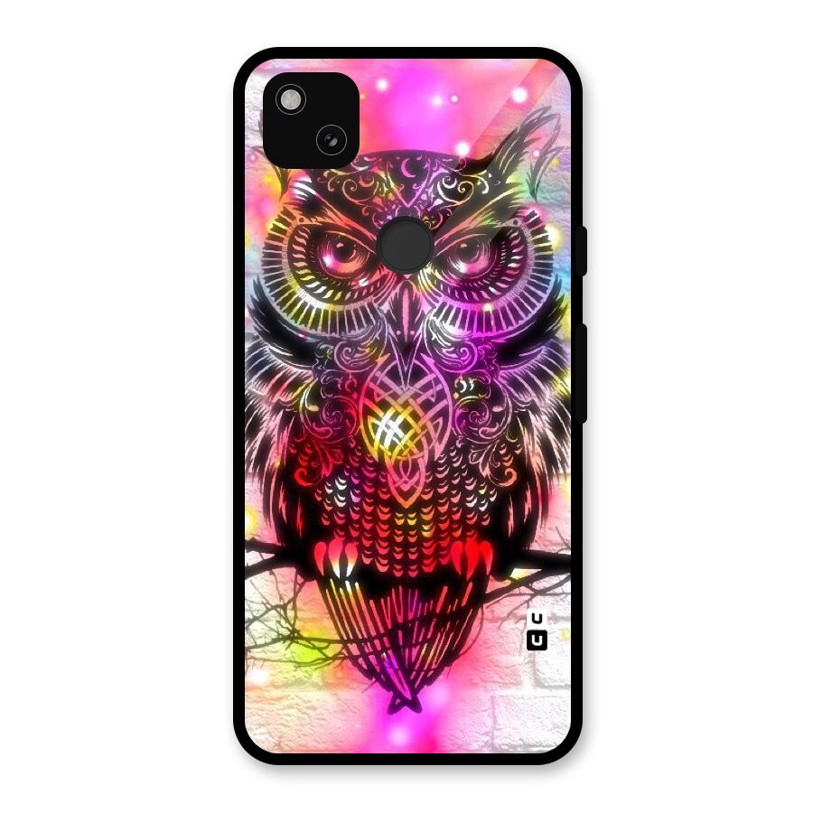 Colourful Owl Glass Back Case for Google Pixel 4a